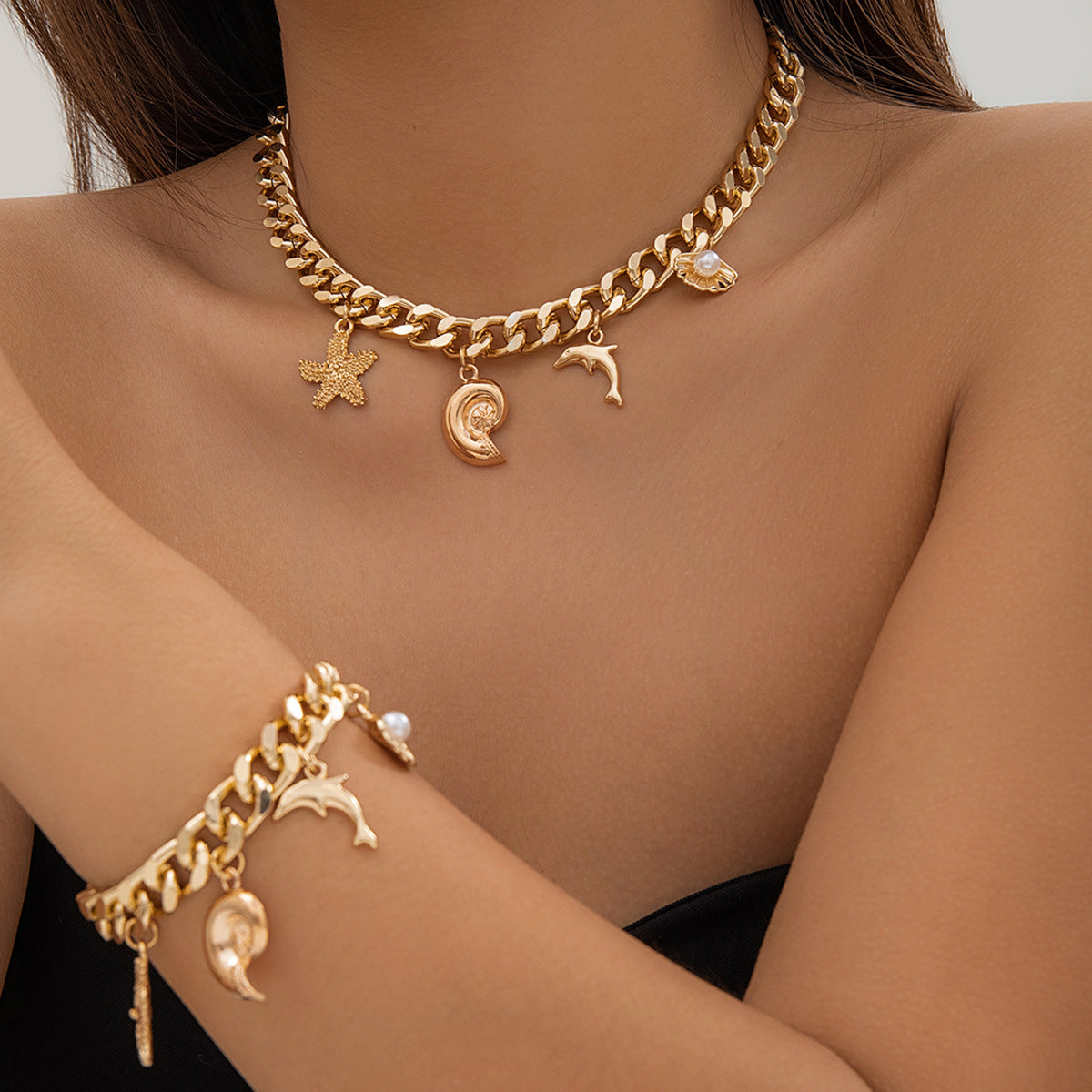 Ocean pearl jewelry set